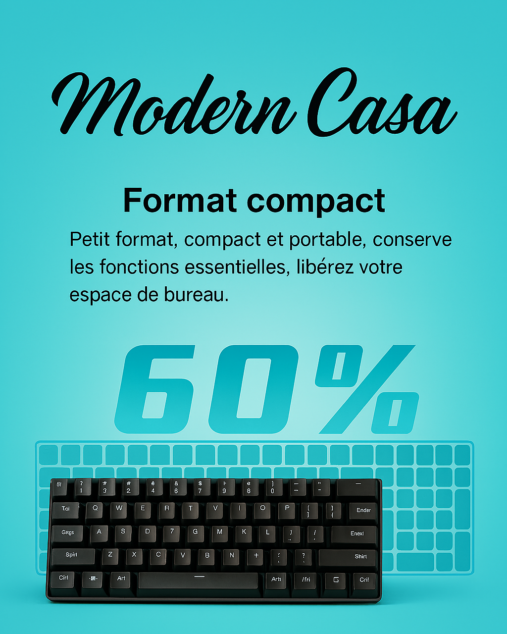 Mini Clavier Gaming – 61 Touches ⚡