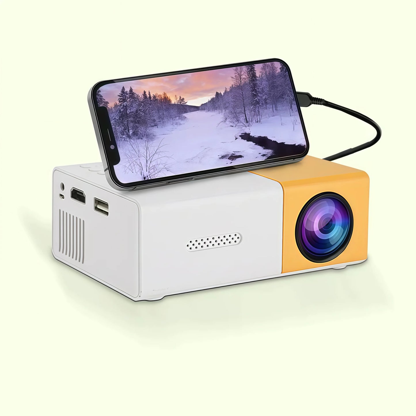 🎬 Mini Rétroprojecteur LED – 120" -720p