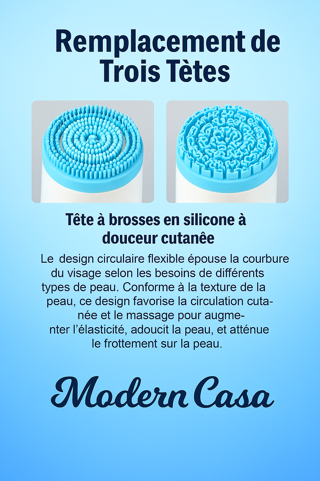 🧼 Brosse Nettoyante Visage 3‑en‑1